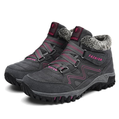Unisex Winter Boots Aspen | Waterproof, Warm and Non-slip-Grey-Red-5.5-Nora Luxe