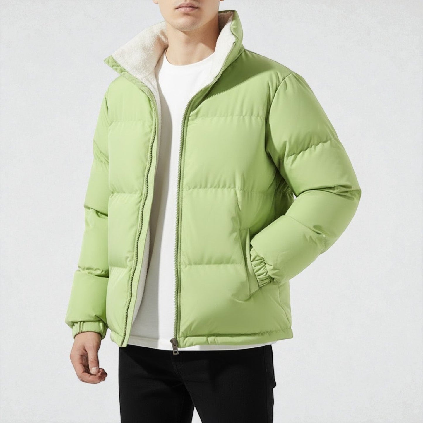 Warm Quilted Puffer Coat with Fleece Lining