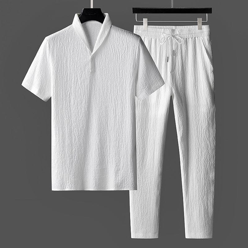 Casual Men's Suit Pants Shirt Set - Pexav