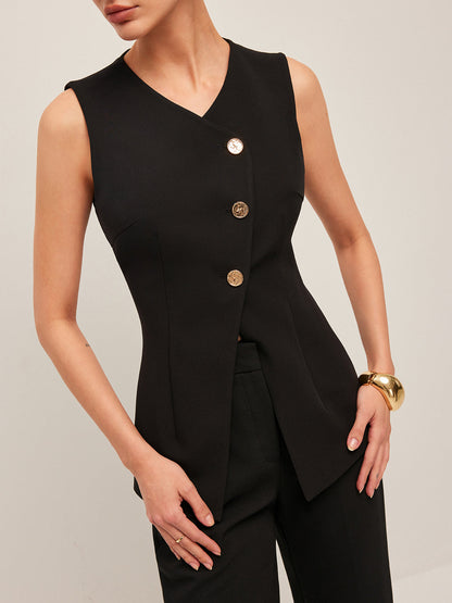 Stylish Open Front Casual Vest