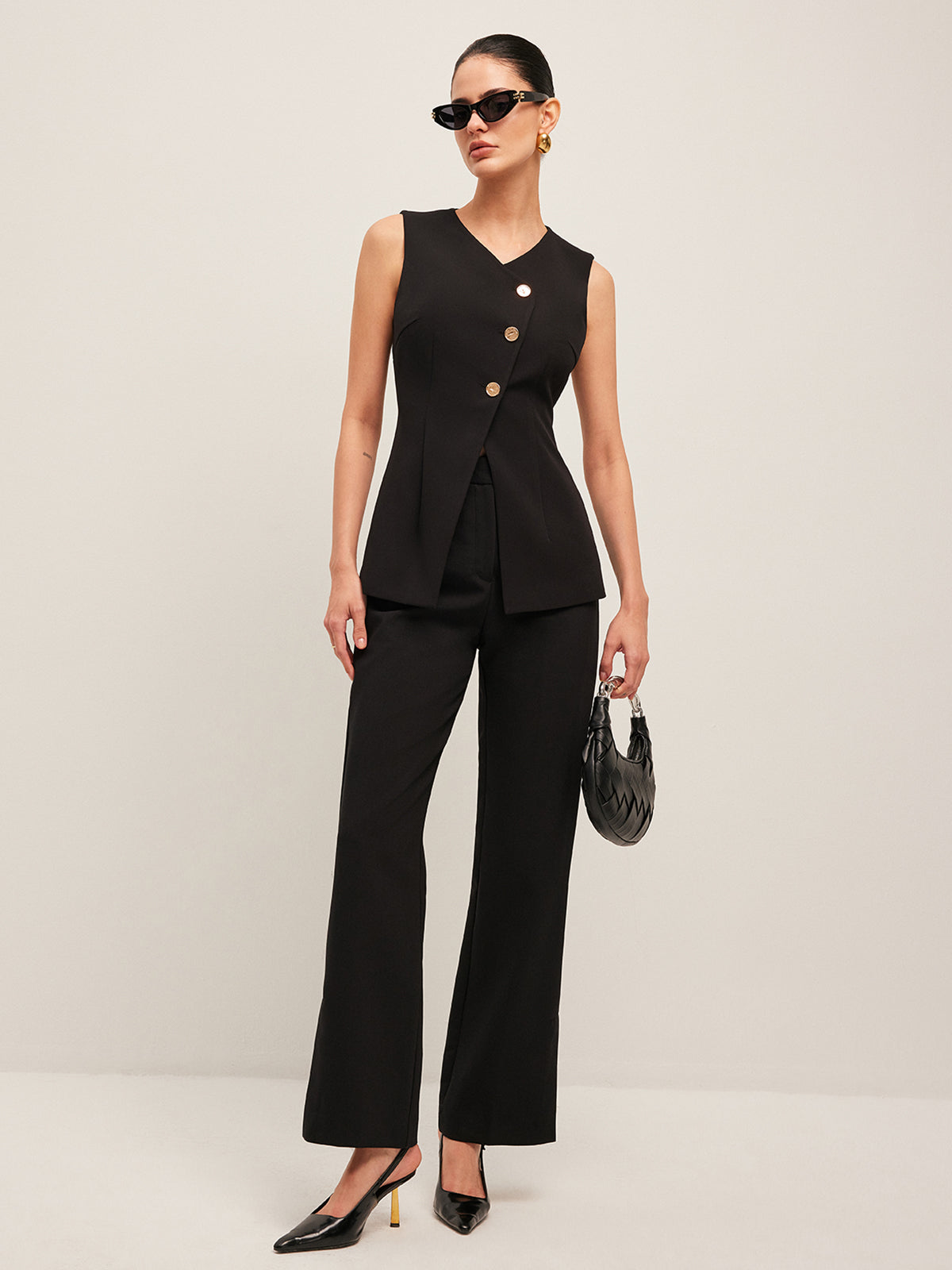 Stylish Open Front Casual Vest