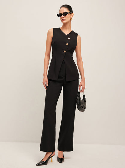 Stylish Open Front Casual Vest