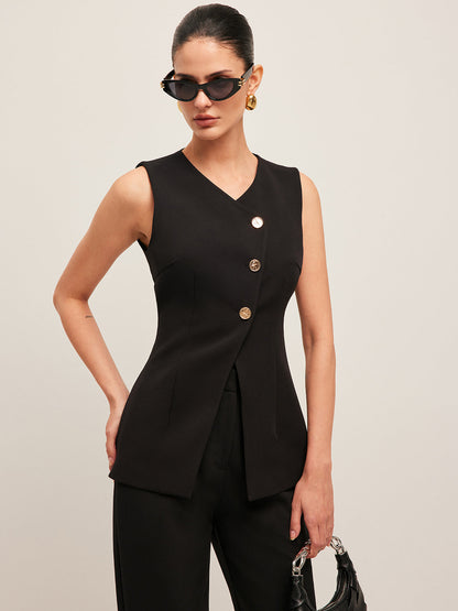 Stylish Open Front Casual Vest - Pexav