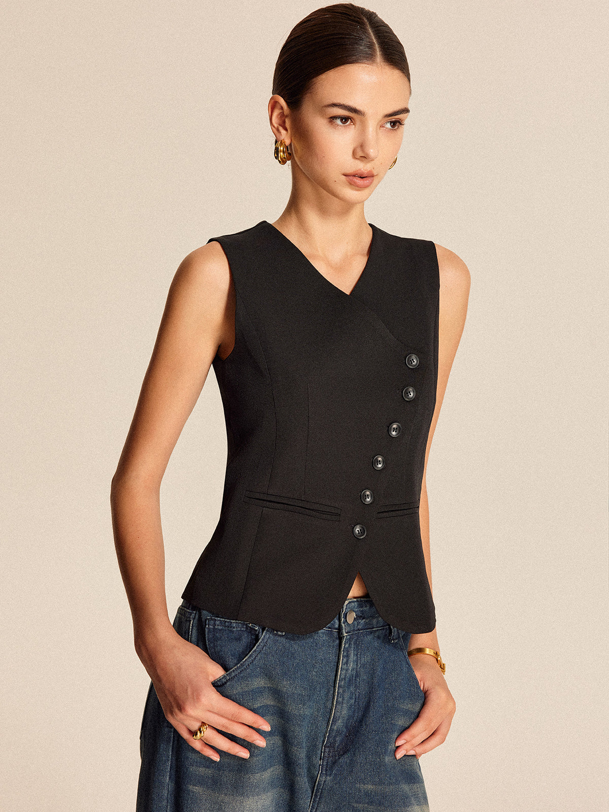 Sleek Open Front Waistcoat