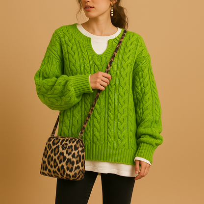 Soft V-Neck Cotton Sweater for Ladies - Nocini