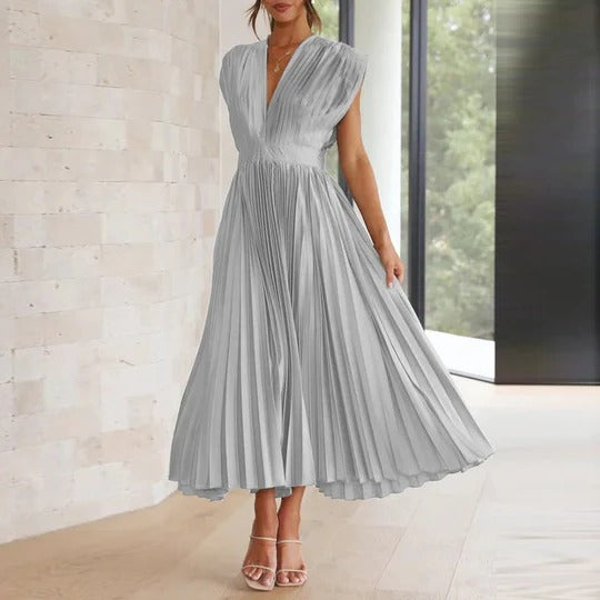 Low Cut Sleeveless Dress - Pexav