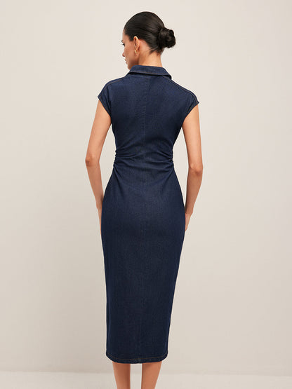 Casual Summer Denim V-Neck Dress