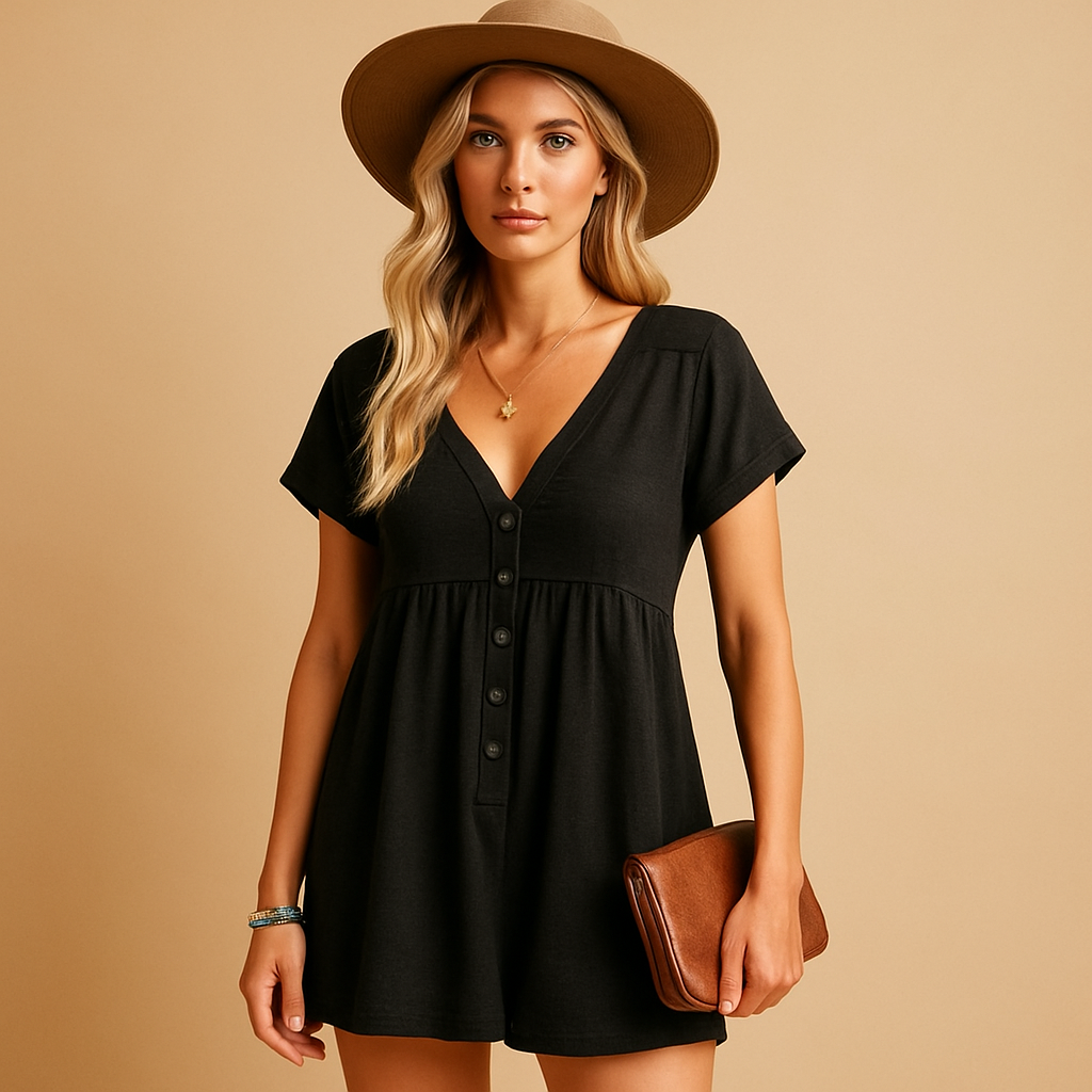 Sleeveless V-Neck Women's Jumpsuit - Nocini