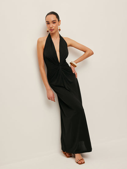 Chic V-Neck Wrap Front Summer Dress - Pexav