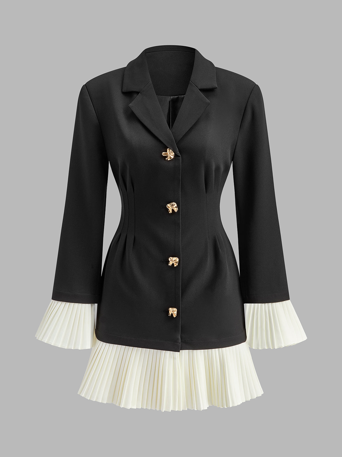Fashionable Dual Tone Ruffled V Neck Dress
