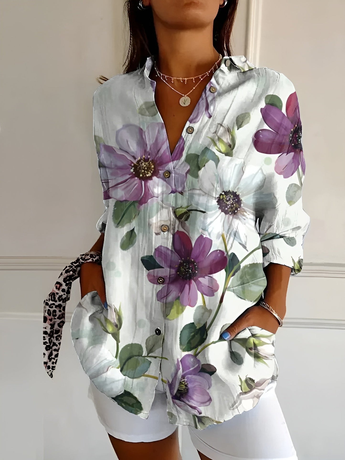 Classic Casual Short Sleeve Blouse