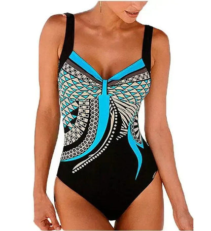Slimming Patterned Beach Swimsuit