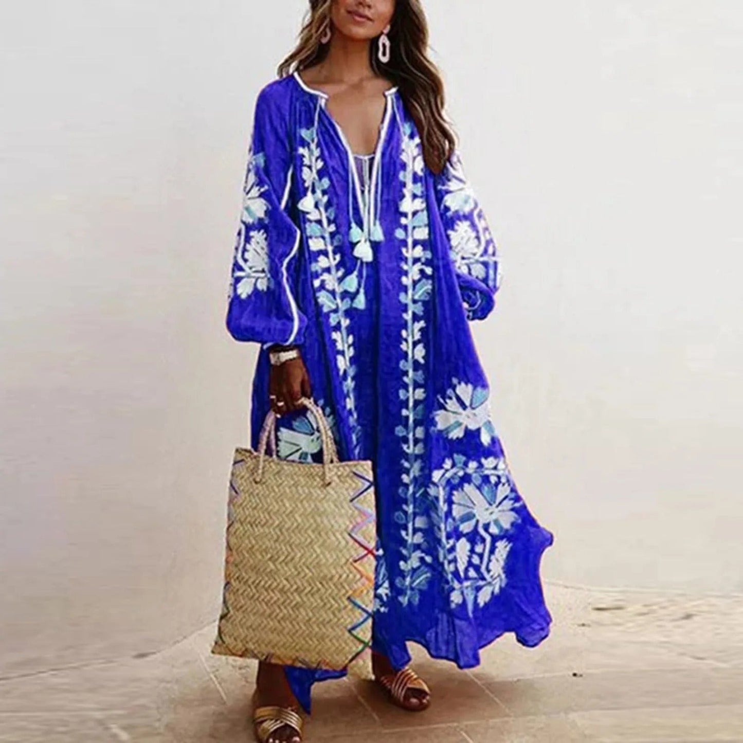 Comfortable Embroidered Maxi Dress for Women