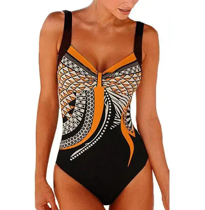 Slimming Patterned Beach Swimsuit