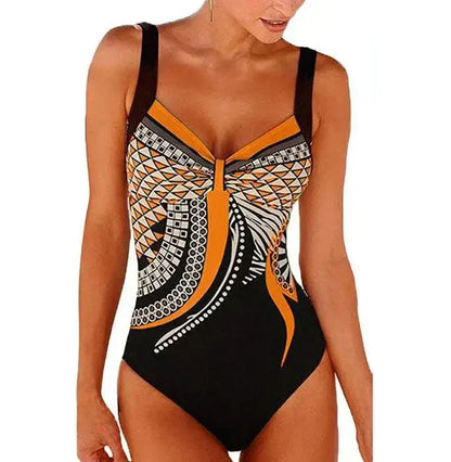 Slimming Patterned Beach Swimsuit