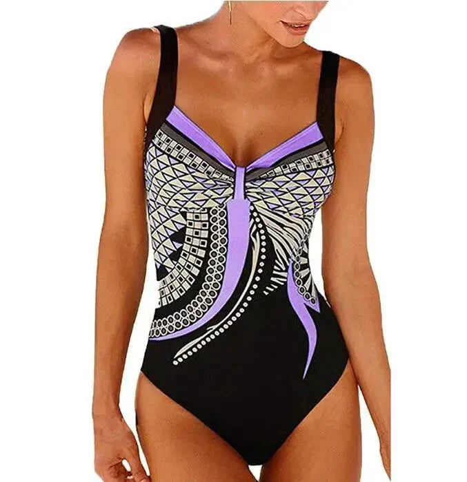 Slimming Patterned Beach Swimsuit