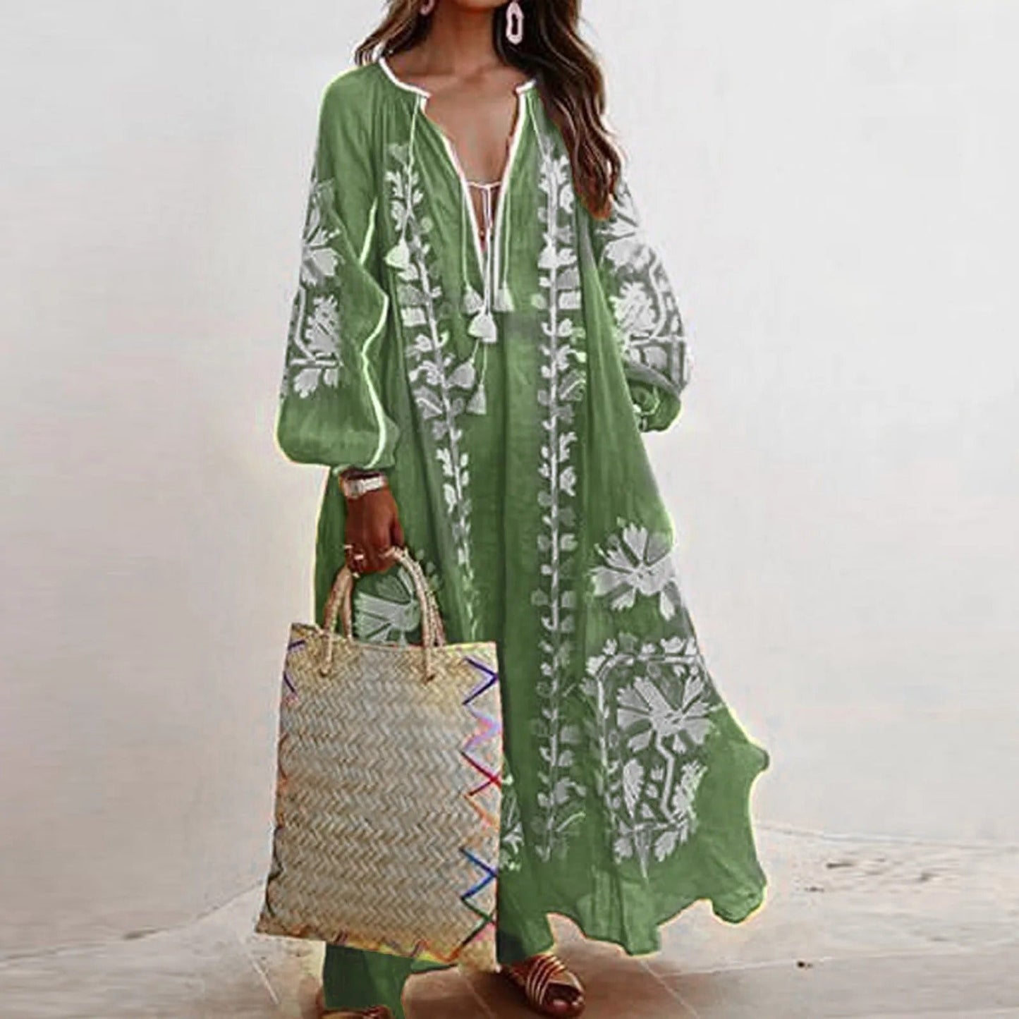Comfortable Embroidered Maxi Dress for Women