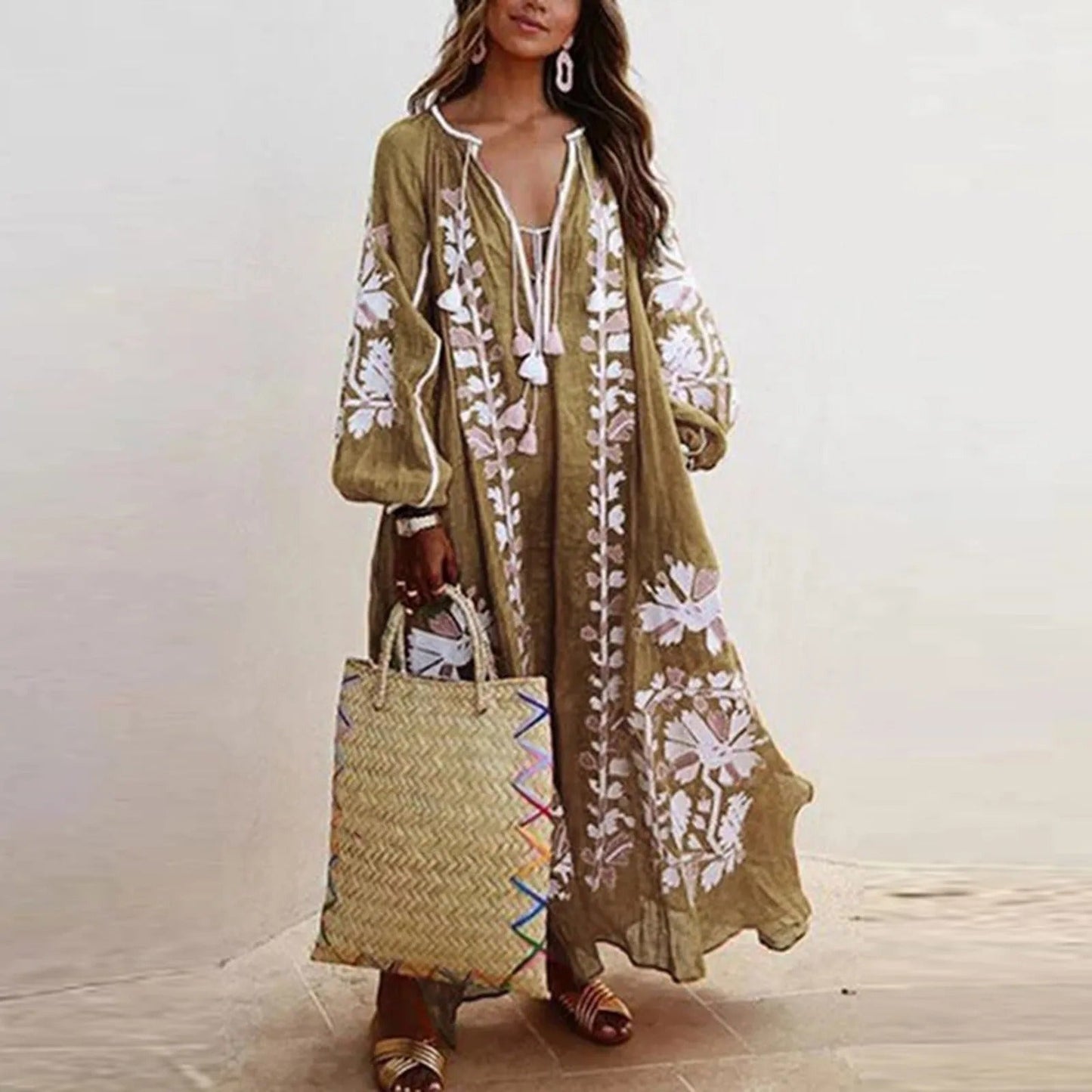 Comfortable Embroidered Maxi Dress for Women