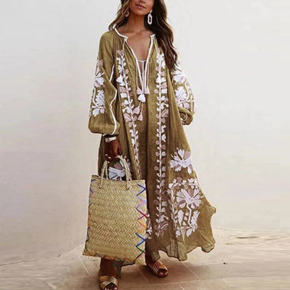 Comfortable Embroidered Maxi Dress for Women