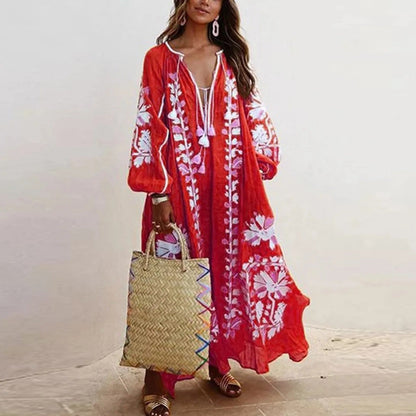 Comfortable Embroidered Maxi Dress for Women