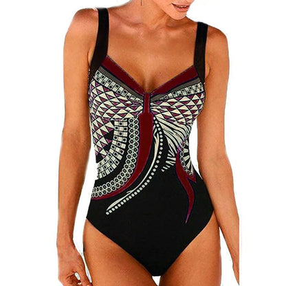 Slimming Patterned Beach Swimsuit