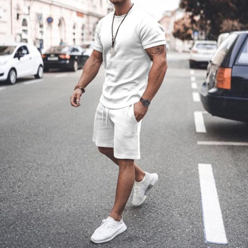 Men's Soft Cotton T-Shirt and Shorts Set