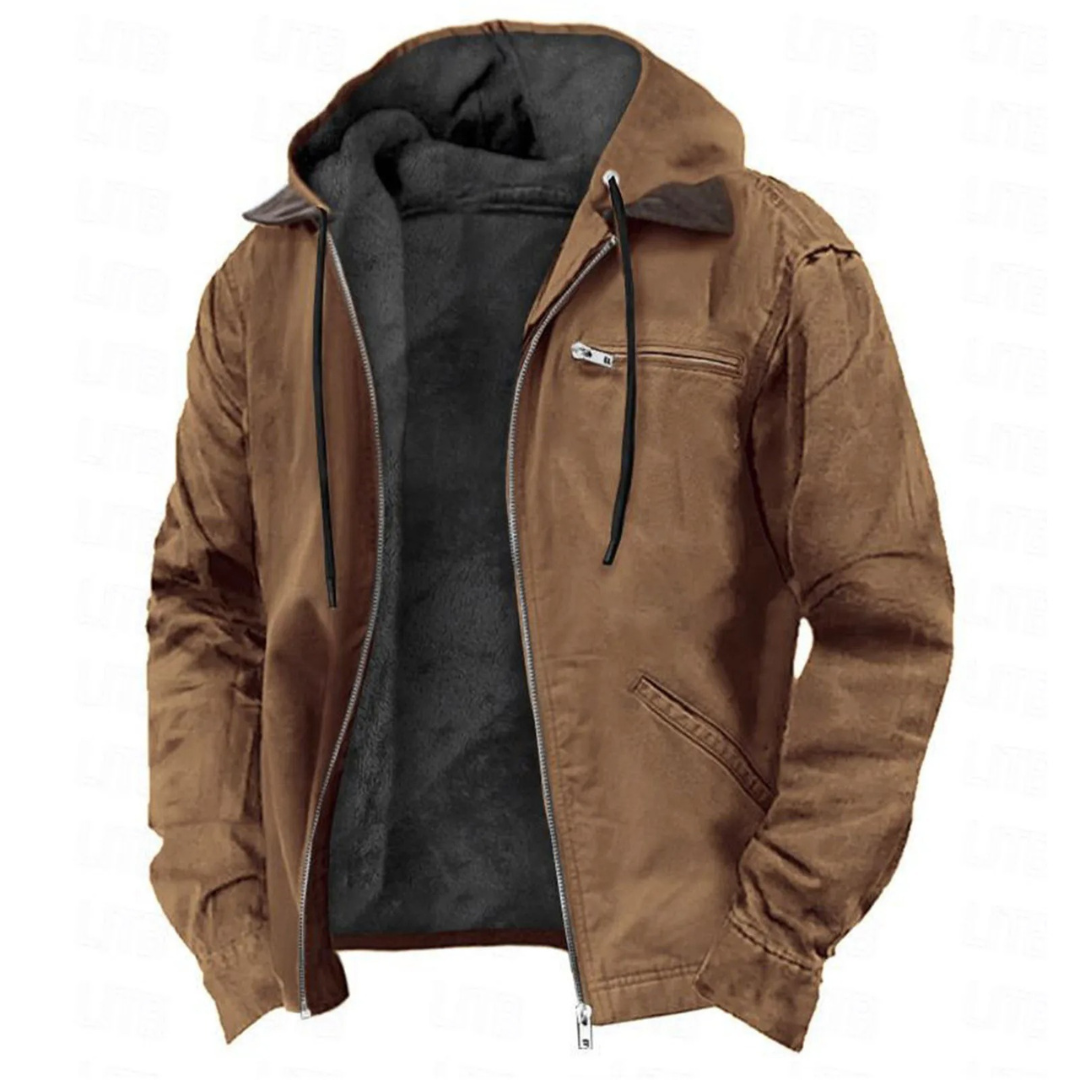 Warm Waterproof Men's Hooded Winter Coat with Pocket - Nocini