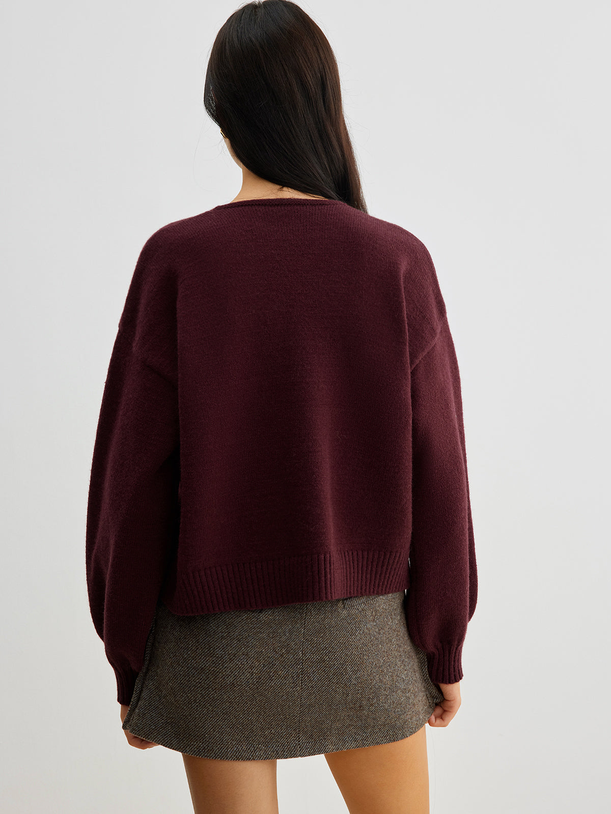Soft Ruffle Lantern Sleeve Sweater