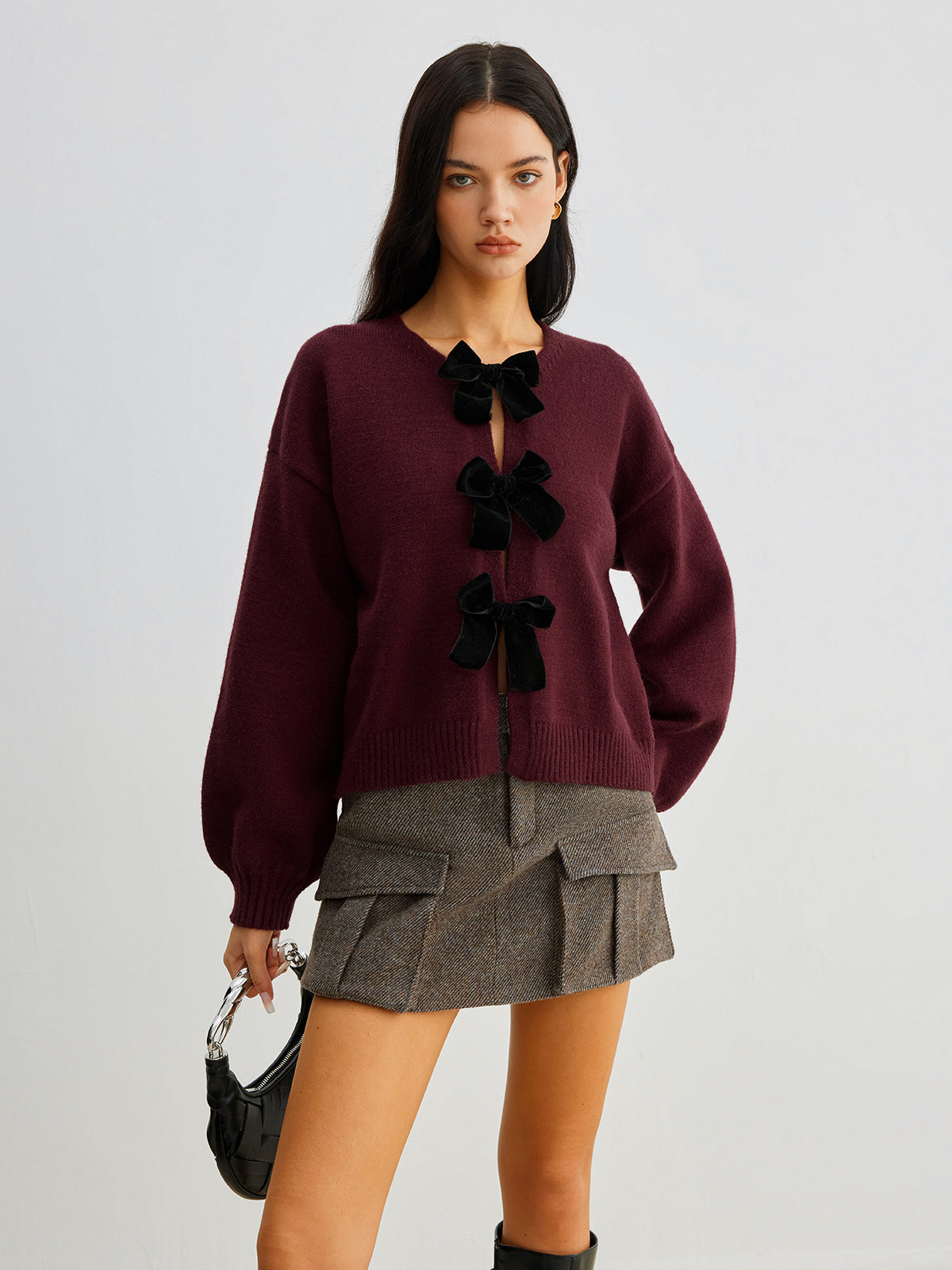 Soft Ruffle Lantern Sleeve Sweater