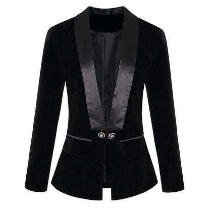 Velvet Ladies Blazer - Vivienne-Black-S-Nora Luxe