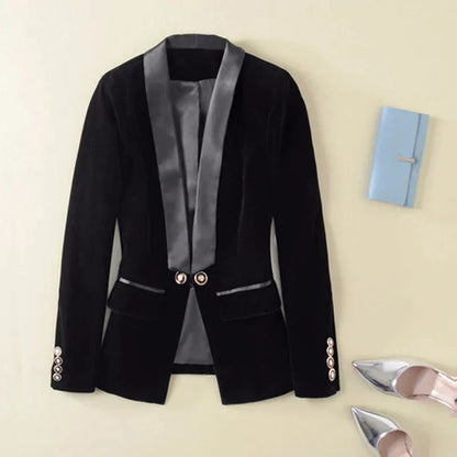 Luxurious Women's Velvet Jacket - Pexav