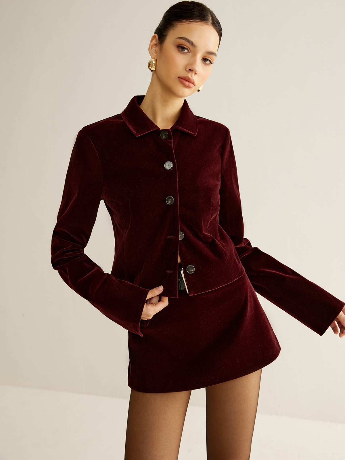 Soft Collar Mini Jacket - Pexav