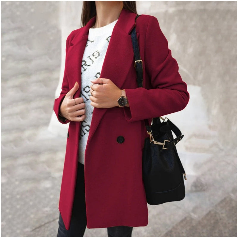 Classic Fit Women's Wool Button Coat
