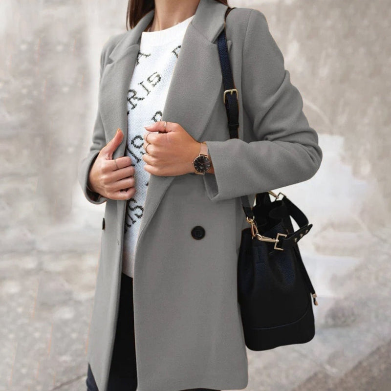 Classic Fit Women's Wool Button Coat