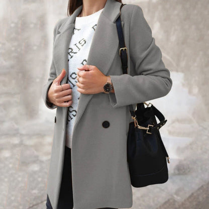 Classic Fit Women's Wool Button Coat