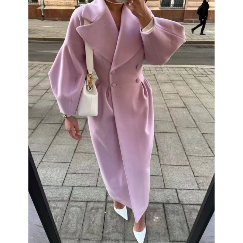 Classic Double Breasted Women's Long Coat