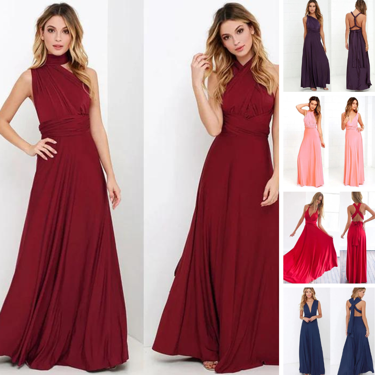 Versatile Elastic Wrap Dress - Denise-Khaki-S-Nora Luxe