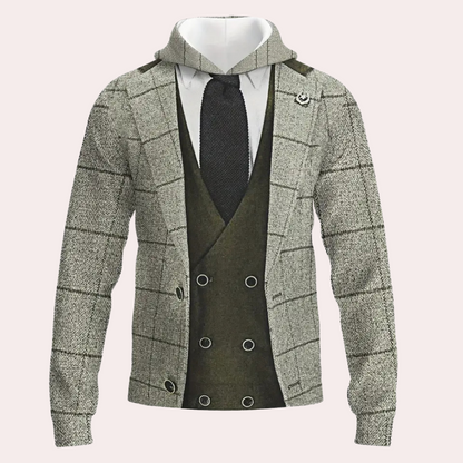 Versatile Men's Hoodie with Check Pattern - Lucian-S-Nora Luxe