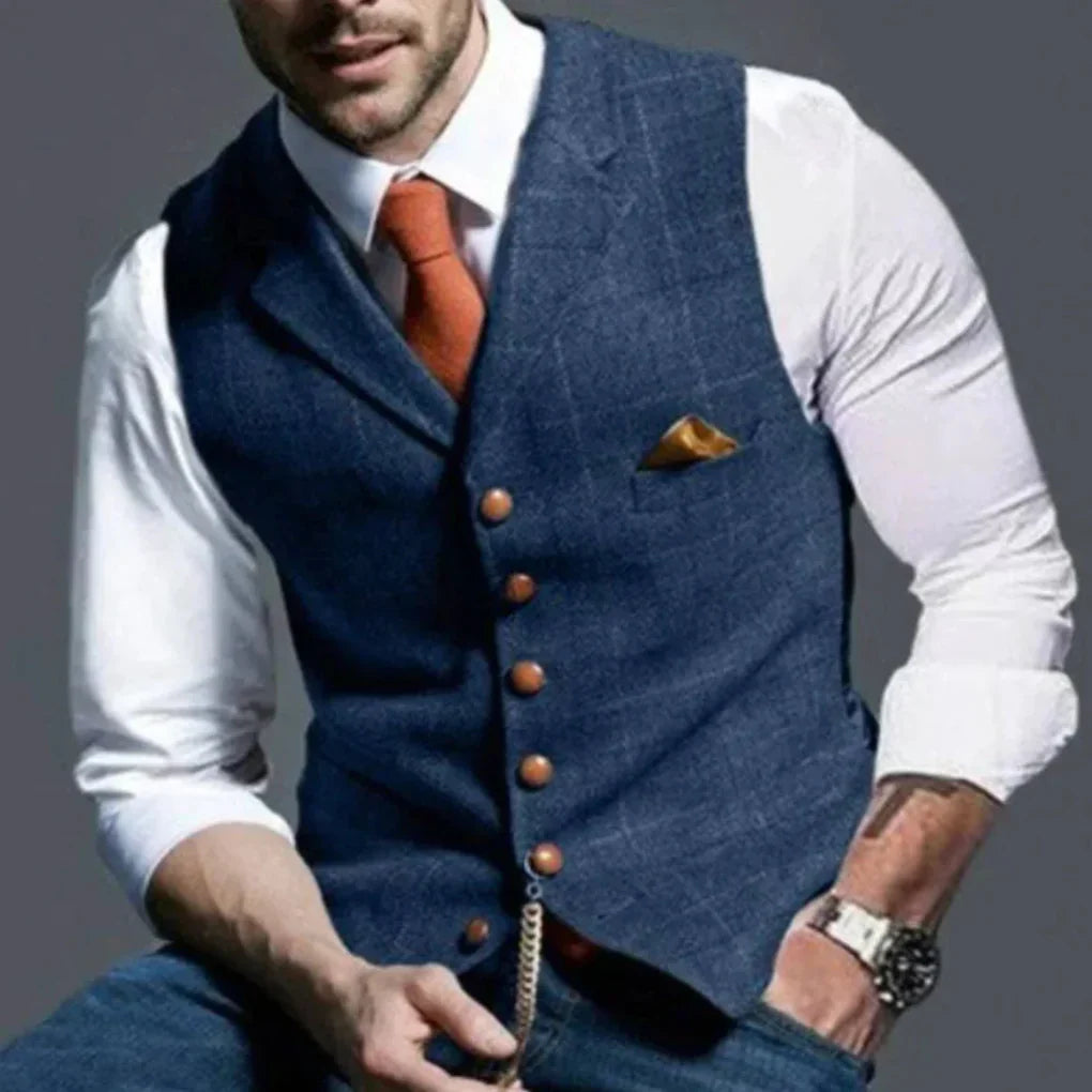 Traditional Mens Waistcoat - Timeless Layered Vest - Olytrend