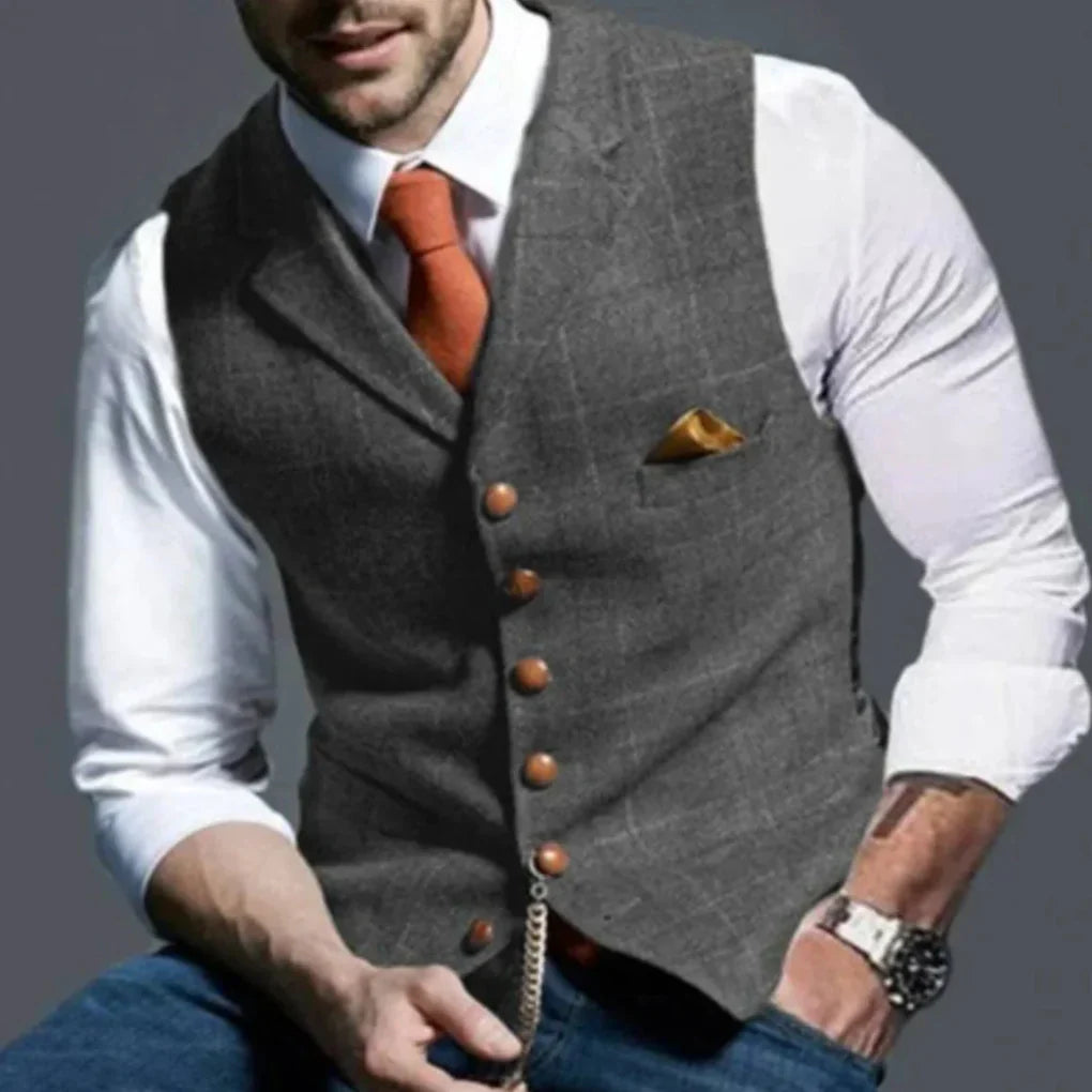 Traditional Mens Waistcoat - Timeless Layered Vest