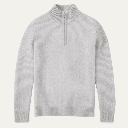Warm Men's Cashmere Quarter Zip Knit Sweater - Nocini