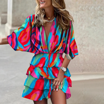 Vibrant Mini Dress - Sophie-Pink-S-Nora Luxe