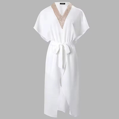 Image of Vicki | Women's V-Neck Wrap Midi Dress