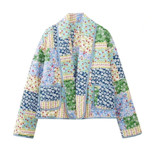 Vintage Floral Patchwork Jacket for Women - Nora-Green-XS-Nora Luxe