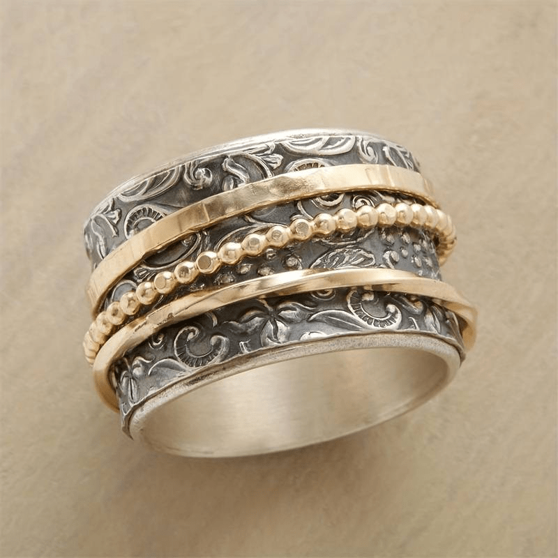 Classic Gold and Silver Vintage Style Ring - Olytrend