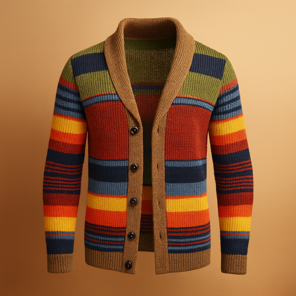 Classic Men's Button Front Knit Cardigan - Nocini