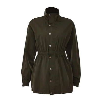 Vintage Ladies Summer Jacket with High Waist – Delora-Dark green-S-State of Style
