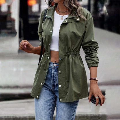 Classic Women's Summer Coat with High Waist - Pexav