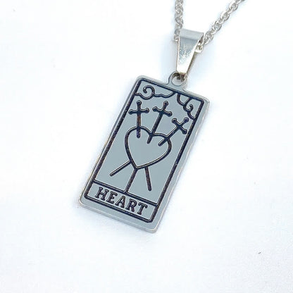 Vintage Tarot Card Lucky Charm - Seraphina-Three of Swords-Silver-Nora Luxe