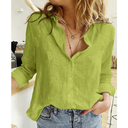 Elegant Casual Ladies Linen Blouse
